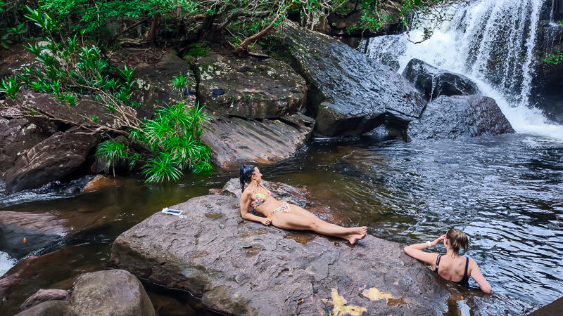 sun bathing at suoi da ngon