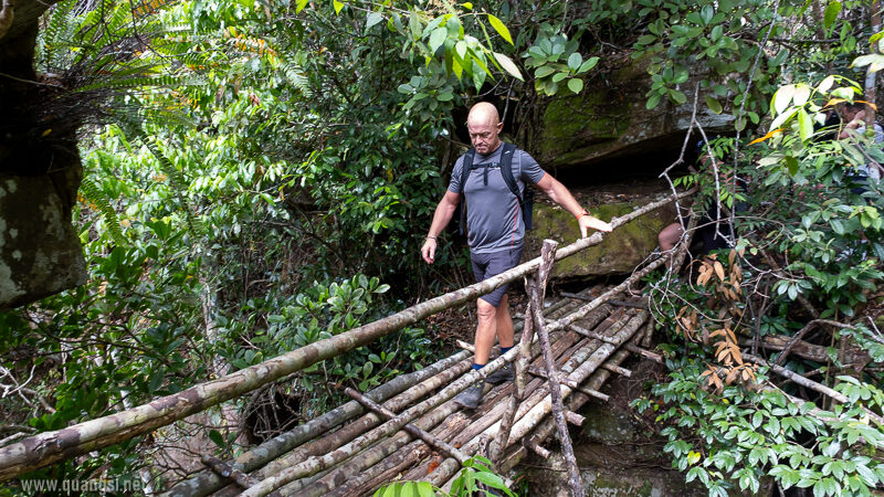 walk to the bridge to get to the highest point of the hill